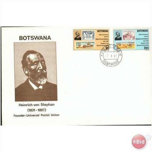 Botswana FDC 1981 - SG 477-478 - 150th Birth Anniv Heinrich von Stephan