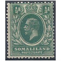 Somaliland Protectorate 1921 SG73 1/2 Anna Blue-Green Mounted Mint.