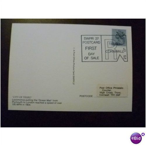 City of Truro locomotive 1985 SWPR 27 Postcard FDI Norriss Art Train station