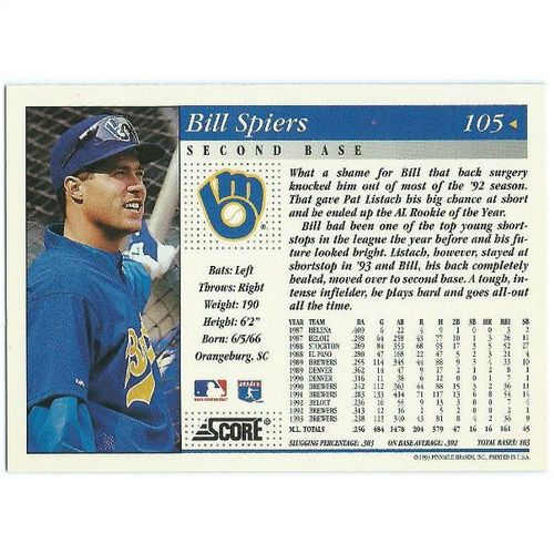 1994 Score - #105 - Bill Spiers