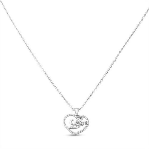 Diamond Love Heart Necklace with 18 Inches Chain