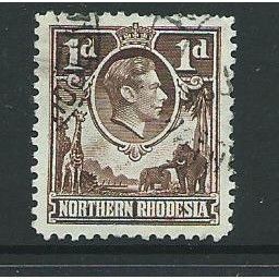 northern rhodesia stamp sg27 brown used