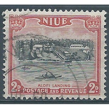 Niue 1950 SG115 2d Black & Carmine Fine Used .. ..