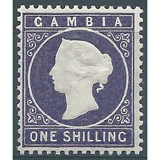 Gambia 1886 SG36 1/- Deep Violet Mounted Mint .. ..