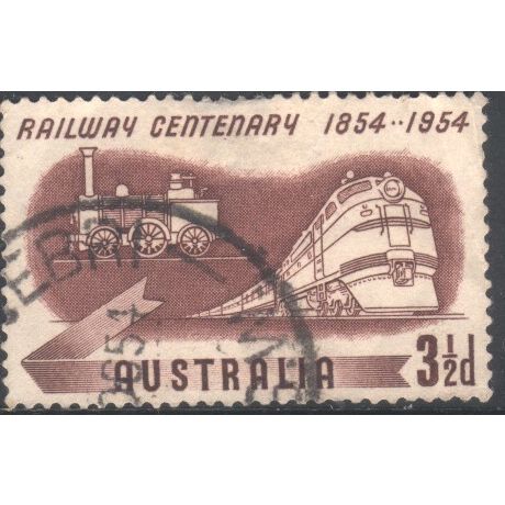 Australia 1954 - SG278 - 3½d purple - Locomotives of 1854 and 1954 - used