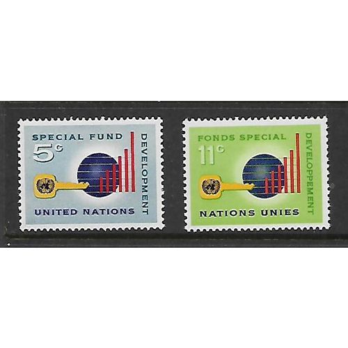 UNITED NATIONS 1964 UN SPECIAL FUND SG 137 / 138 SET 2 VALS M / MINT