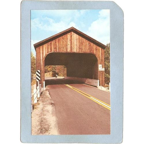 NH Hancock Covered Bridge Postcard County Bridge Hancock-Greenfield World ~357