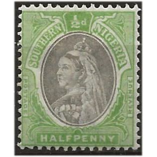 Southern Nigeria 1901 SG1 1/2d Black & Pale Green Mounted Mint . .. .