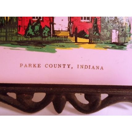 Vintage Cast Iron Trivet Little Red School House Parke County, IN