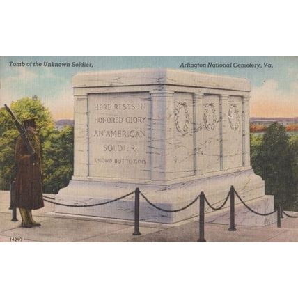 Tomb Of The Unknown Soldier Arlington National USA Military Cemetary Postcard