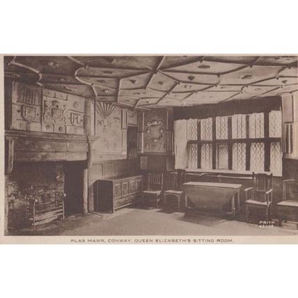 Plas Mawr Conway Queen Elizabeth II Elizabeths Sitting Room Postcard