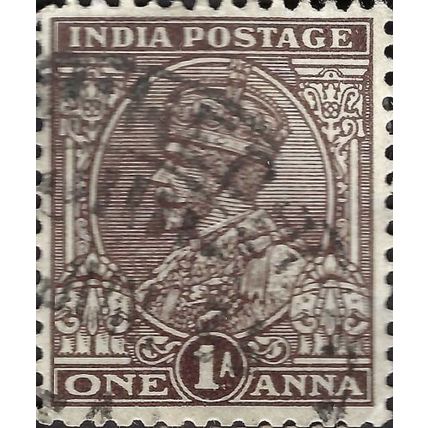 INDIA, King George V, Imperial Crown of India, brown 1934, 1anna, #2