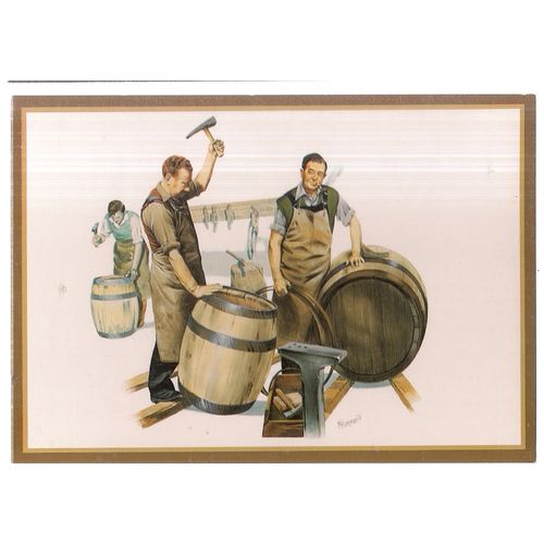 COOPERS BARREL MAKING unused postcard Country Crafts J.Arthur Dixon PCK 25411 =