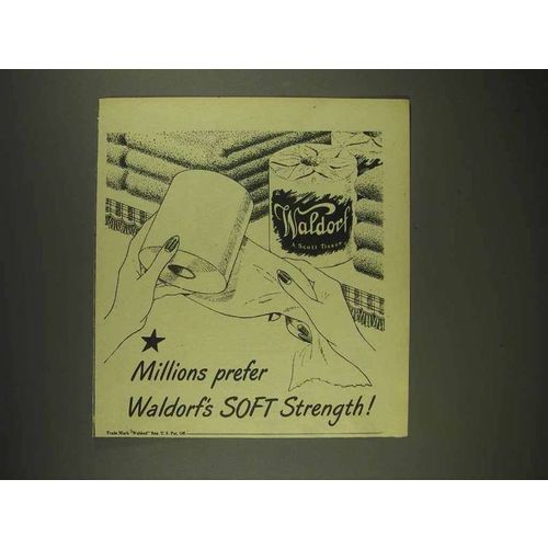 1948 Scott Waldorf Toilet Paper Ad - Millions Prefer