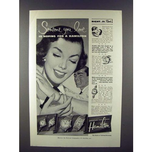 1951 Hamilton Jenny, Fern, Norde, Sherwood Watch Ad