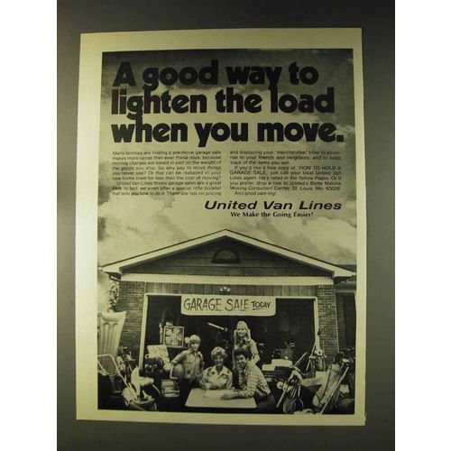 1976 United Van Lines Ad - Lighten The Load