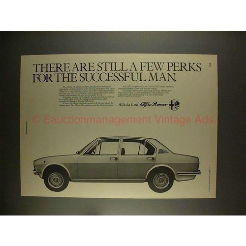 1977 Alfa Romeo Alfetta 1.8 Saloon Car Ad - Few Perks!