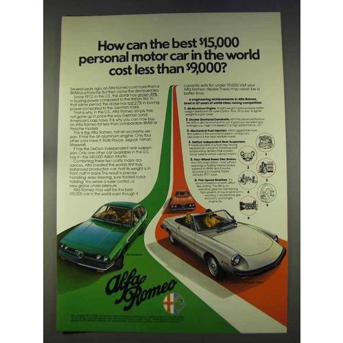 1977 Alfa Romeo Gt, Sedan and 2000 Spider Veloce Ad