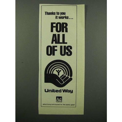 1976 United Way Ad - Works For All Of Us