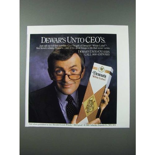 1986 Dewar's White Label Scotch Ad - Dewar's Unto CEO's