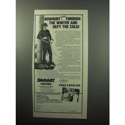 1987 Damart Underwear Ad - Bowhunt Through Winter