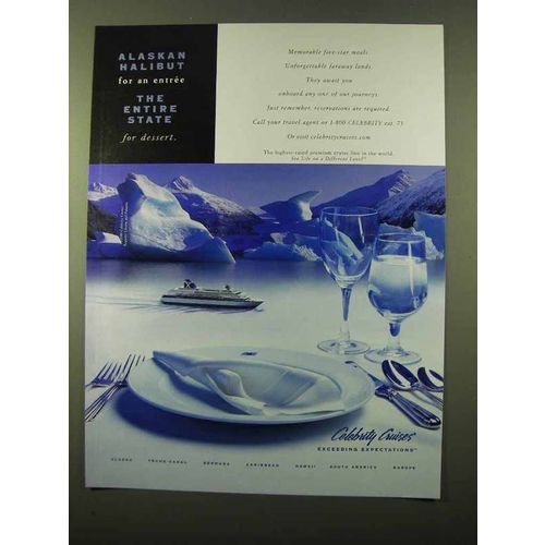 2000 Celebrity Cruises Ad - Alaskan Halibut for Entr_e
