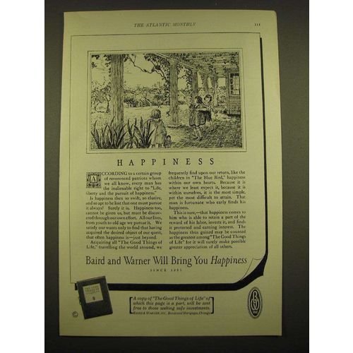 1924 Baird and Warner Ad - Happiness