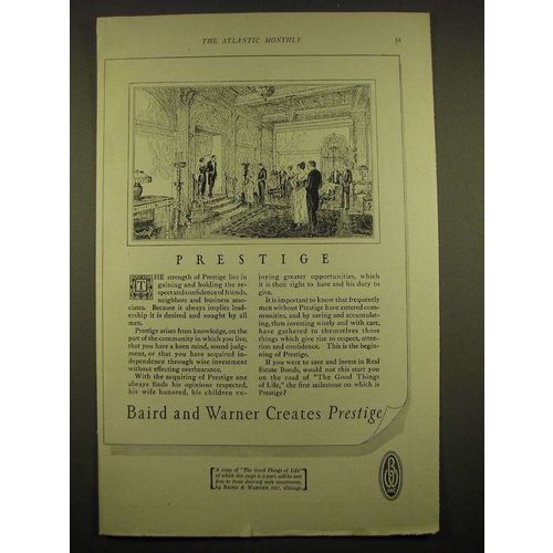 1924 Baird and Warner Ad - Prestige
