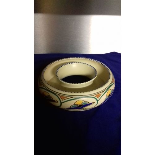 honiton pottery post ring vase.