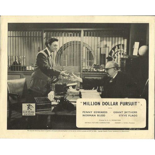 MILLION DOLLAR PURSUIT Penny Edwards, Grant Withers F-O-H Stills (7)