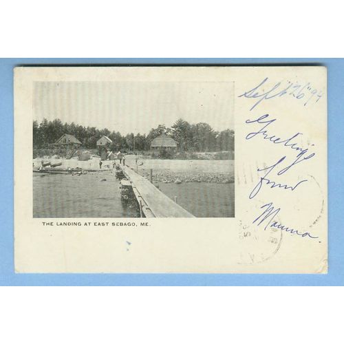 ME East Sebago The Landing Small Black & White Photo Type View Long Narrow~1023