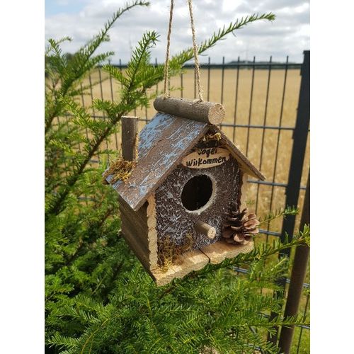 Vogelhäuschen Vogel Wilkommen Holz Nistkasten