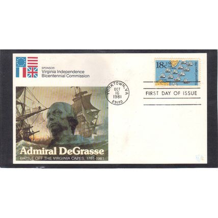 FDC JRA Covers 1938 18c Virginia Capes Souvenir Card (Cachet-U/A) CV00763