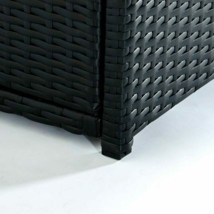 Black Fire Table Wicker / Aluminum 55,000 BTU Propane Burner + Crystal Stones