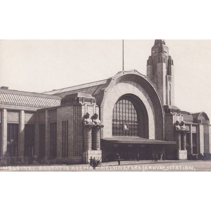Helsingfors Railway Station Sweden Old Postcard