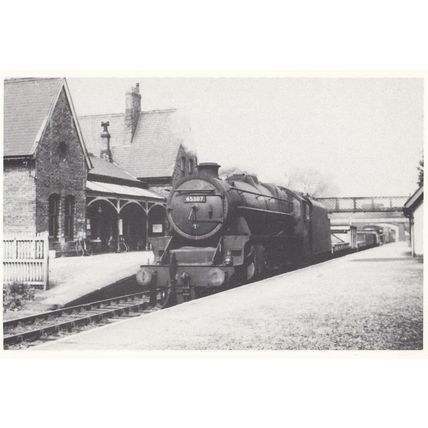 LMS 45307 Train at Ashton Road Reddish North Station Railway Postcard