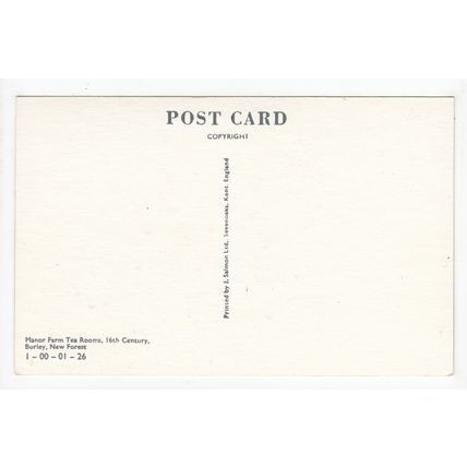 The Manor Farm Tea Rooms Burley Postcard New Forest Hampshire 126