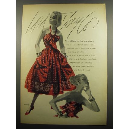 1955 Lord & Taylor Dress Ad - First thing in the morning