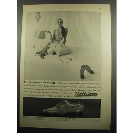1955 Nettleton Shoes Ad - Every gentleman needs a change