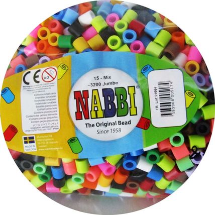 Nabbi Heat Beads Original Large Size Jumbo Qty hole 5mm 3200 15 colour Mix CR58
