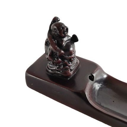 Resin Buddha Ash Catcher Brown Resin Incense burner for Sticks A56