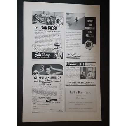 Original Union Pacific Railroad Train Print Ad Mid-Century 1940s CA Vintage #12