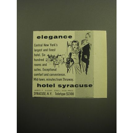 1958 Hotel Syracuse Ad - Elegance