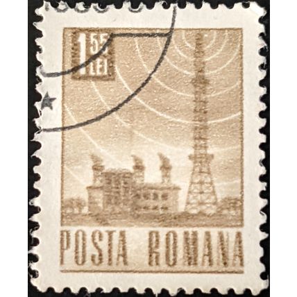 STAMP ROMANIA SG3846 1971 1L55 Transport and Communication small Used