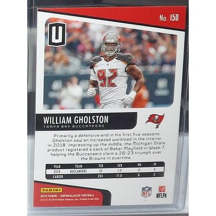 2019 Panini Unparalleled WILLIAM GHOLSTON (Buccaneers) Rookie Card #150