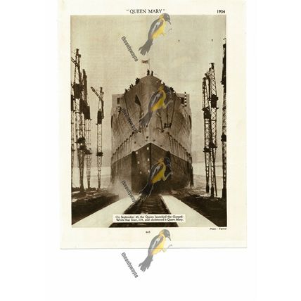 Half Finished Cunard-White Star 534, 1931, Book Illustration (Print), 1935