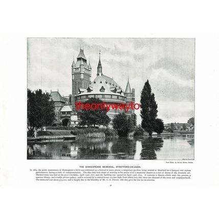 Shakespeare Memorial & Stratford-On-Avon, Book Illustration (Print), c1897