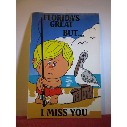 I MISS YOU, FLORIDA, USA used postcard 1997 pm =