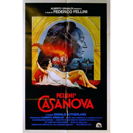 FELLINI’S CASANOVA 1976 Donald Sutherland, Tina Aumont US 1-SHEET POSTER