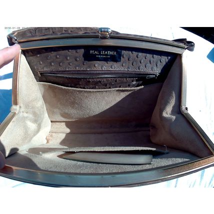 Vintage 1960's Brown Hand Bag - Mock Ostrich Skin